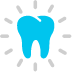 Animated smile surrounded by lines representing knocked out tooth