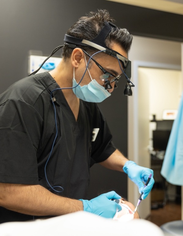 dentist working on patient