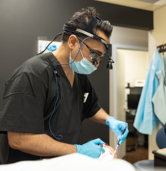 woman smiling in dentist chair